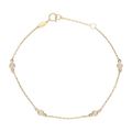Pulsera 4 circonias transparentes 10K