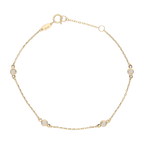 Pulsera 4 circonias transparentes 10K