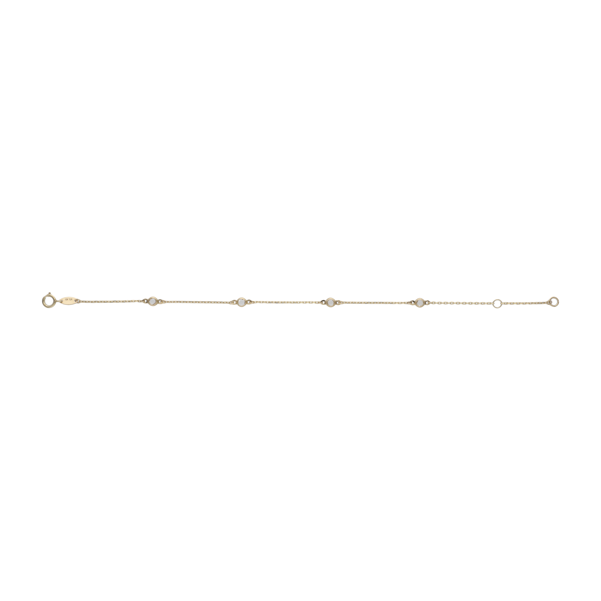 Pulsera 4 circonias transparentes 10K