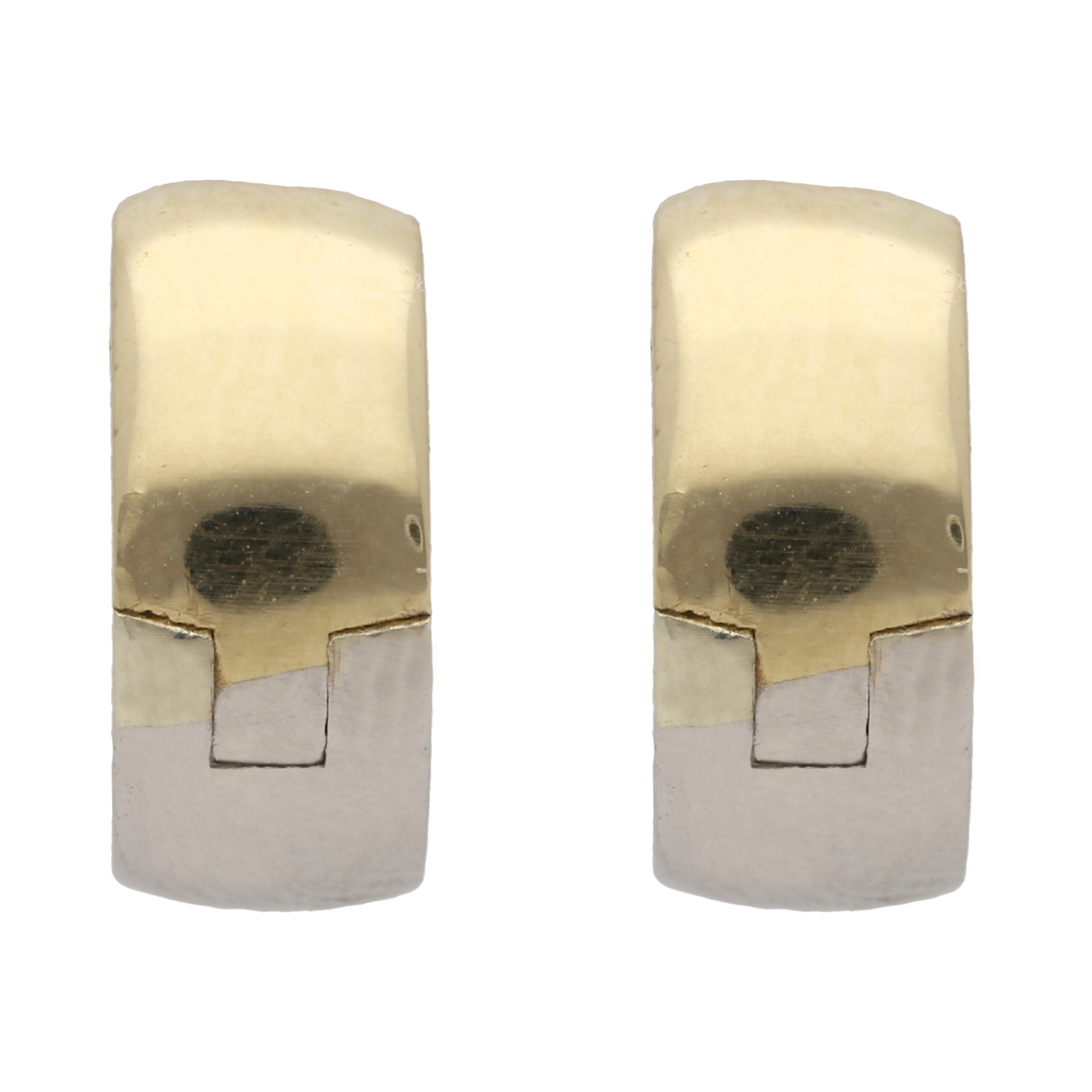 Arracadas doble cara bicolor 10K