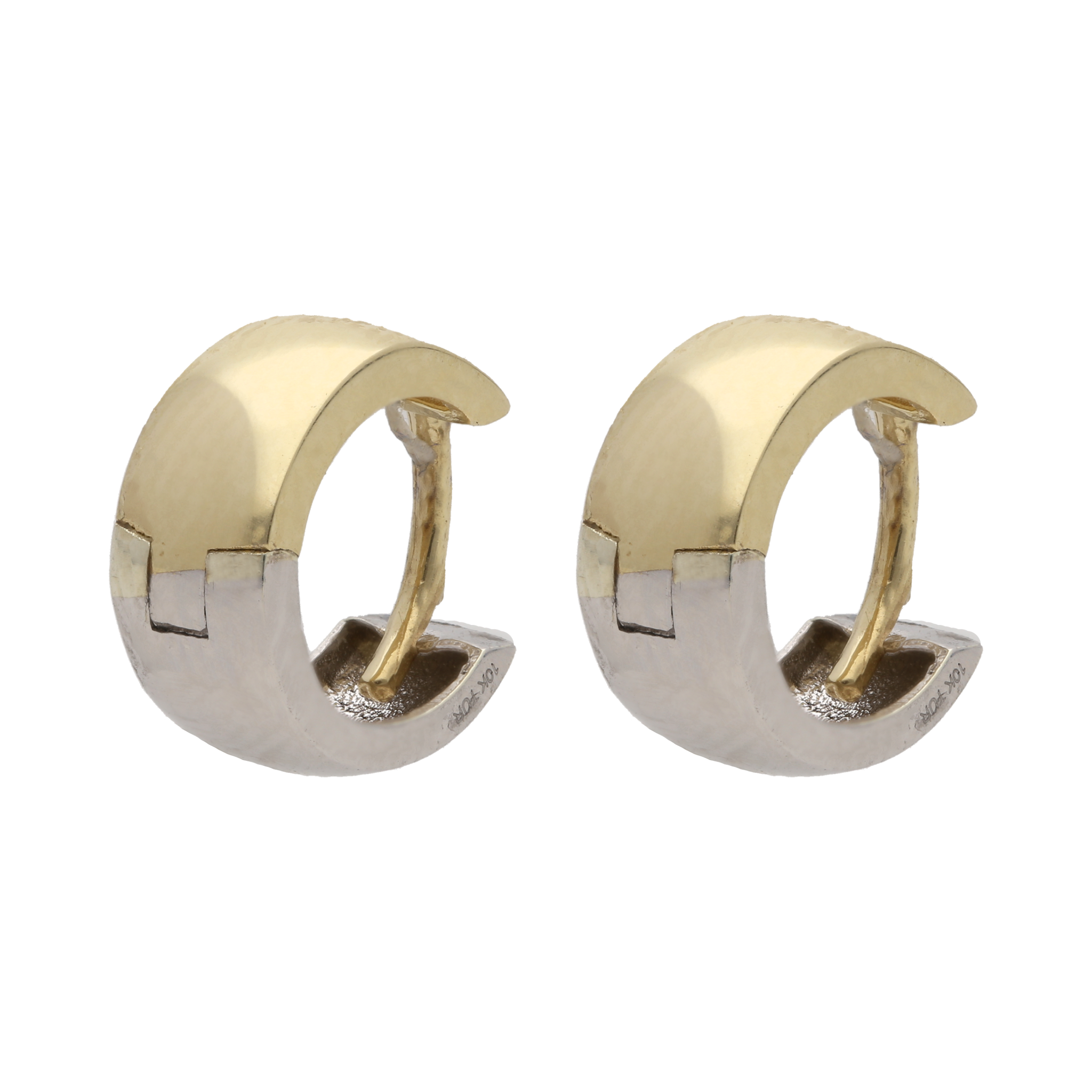 Arracadas doble cara bicolor 10K