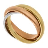Anillos entrelazados 3 oros 10K