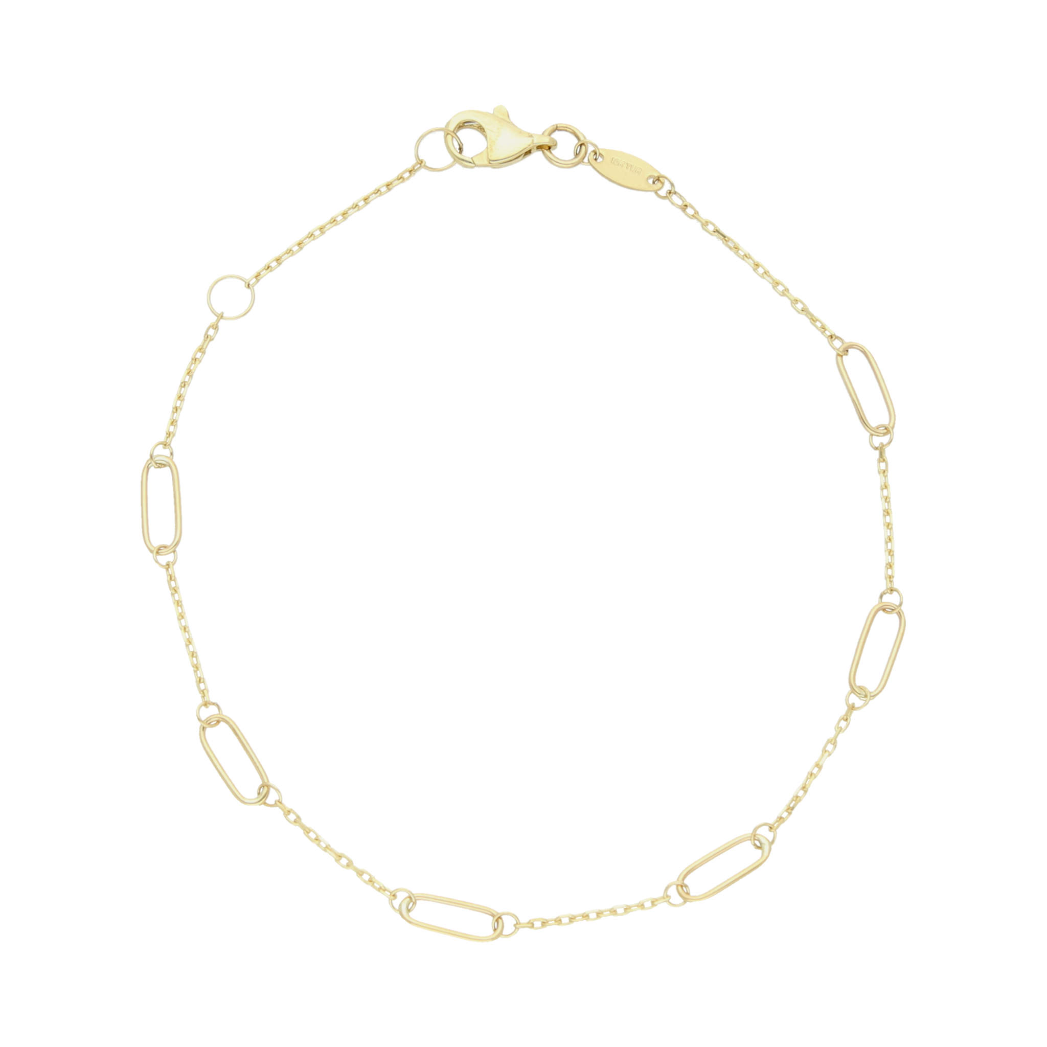 Pulsera cadena y eslabones 10K