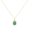Collar circonias verdes y blancas 10K