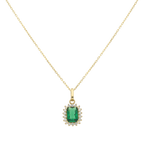 Collar circonias verdes y blancas 10K