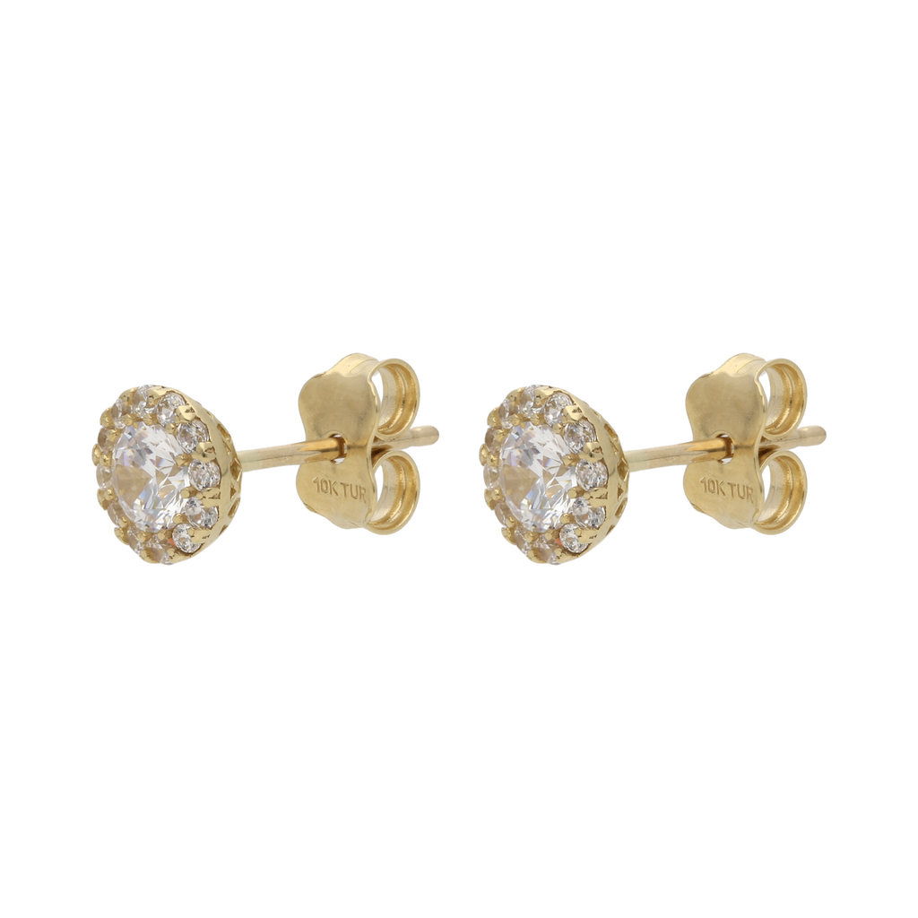 Broquel circonias blancas 10K