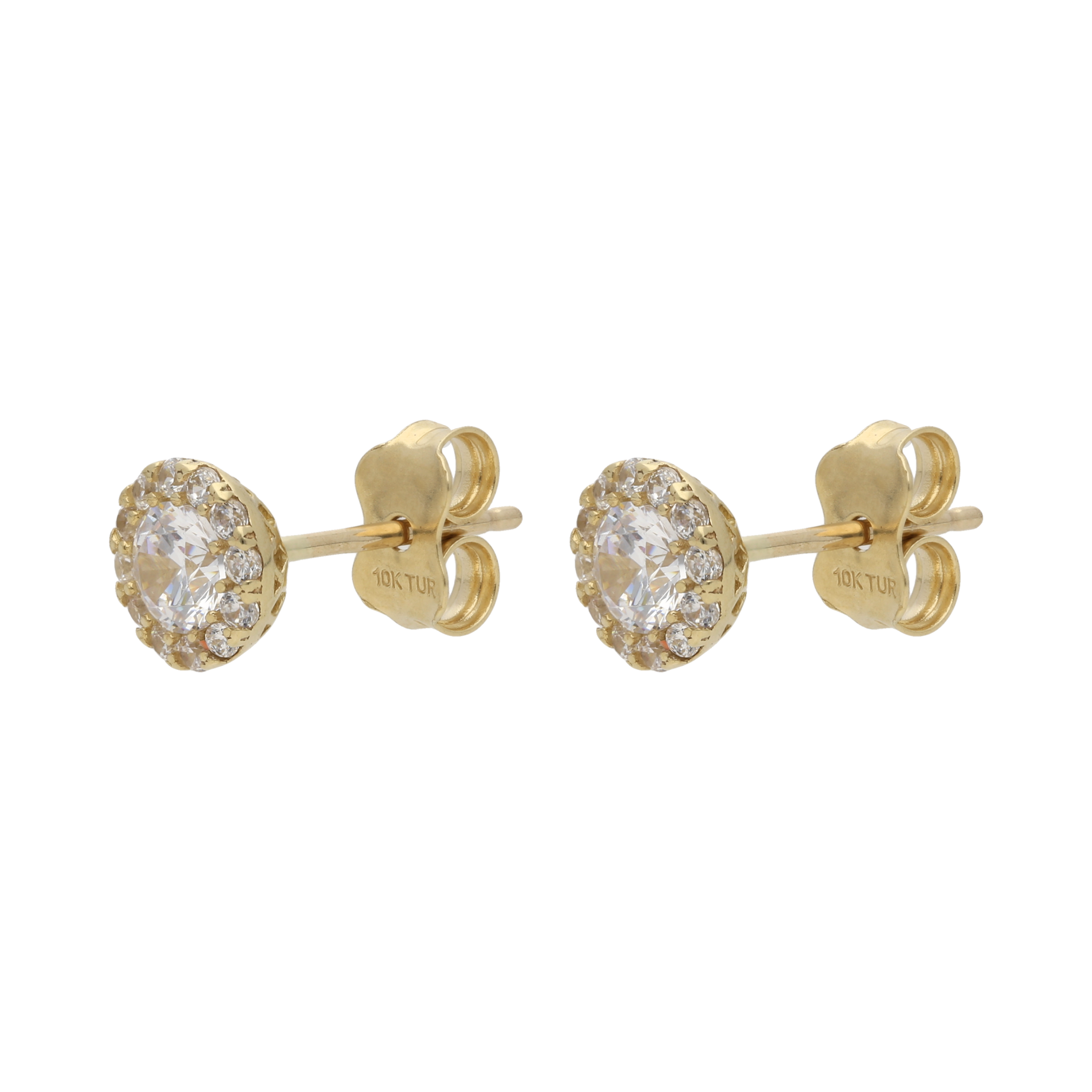 Broquel circonias blancas 10K