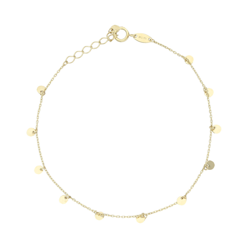 Pulsera círculos colgantes 10K