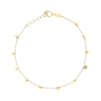 Pulsera círculos colgantes 10K