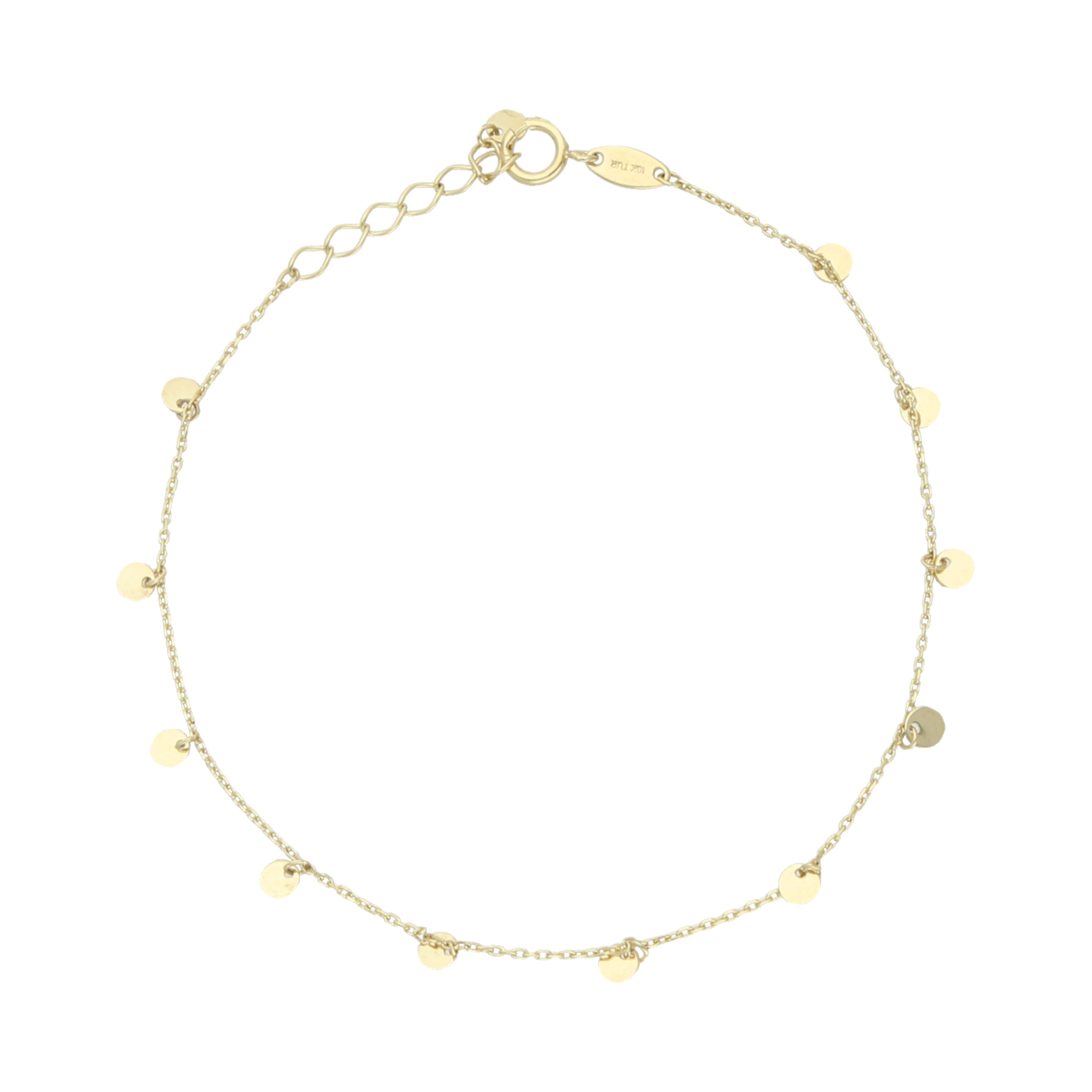 Pulsera círculos colgantes 10K