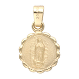 Medalla Guadalupe bisel ondeado 10K