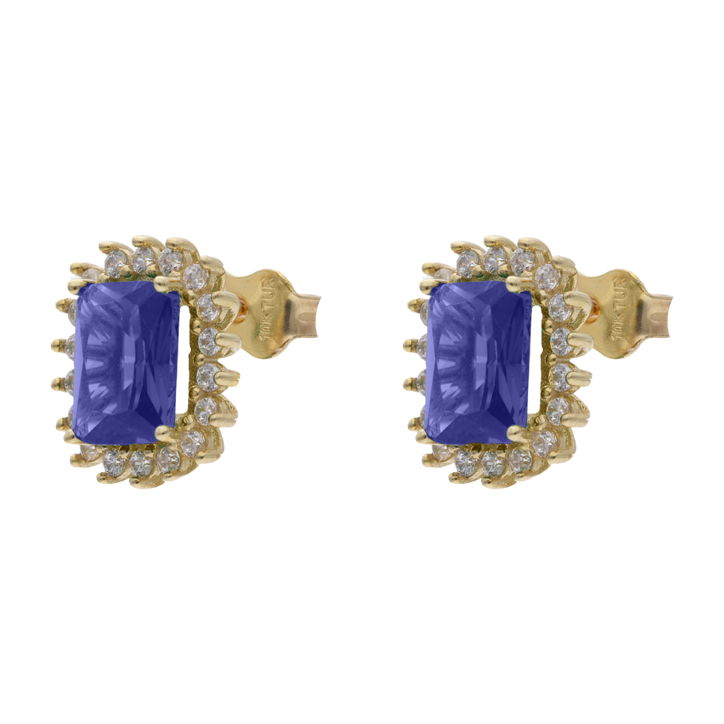 Broquel baguette circonia color 10K