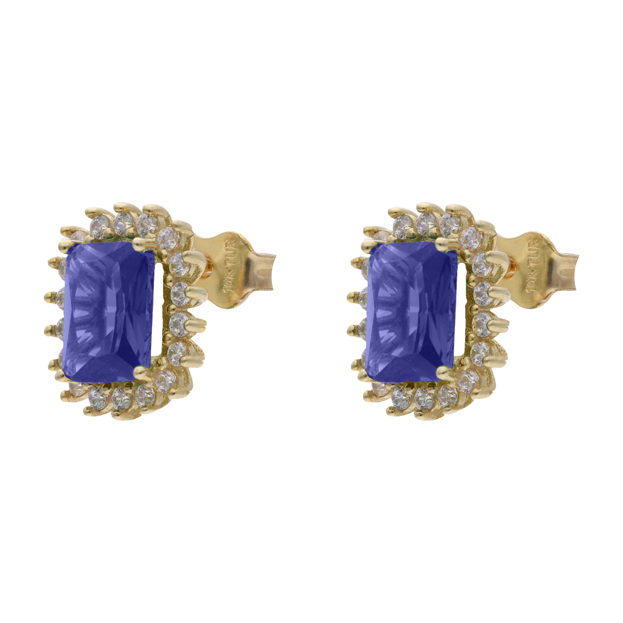 Broquel baguette circonia color 10K
