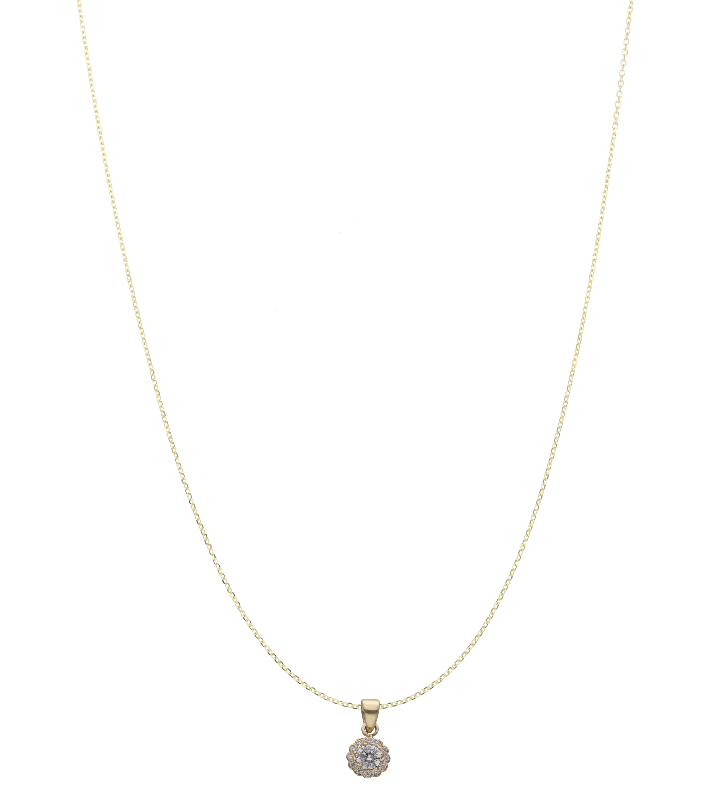 Collar flor circonias 10K