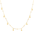 Collar bolitas lisas colgantes 10K