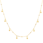Collar bolitas lisas colgantes 10K