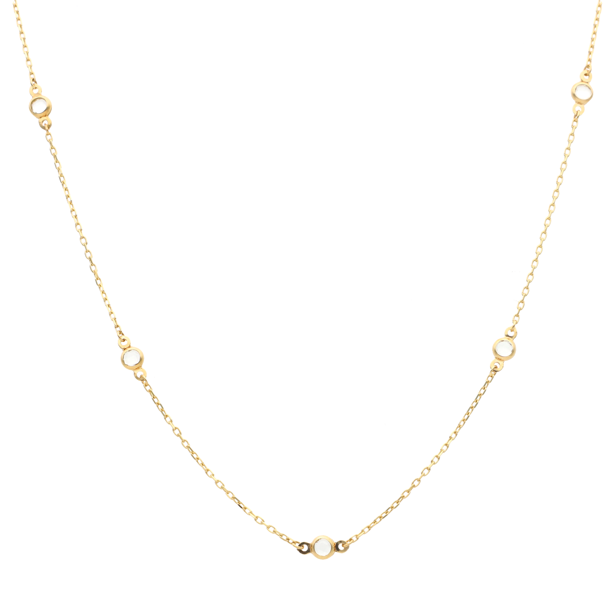 Collar 5 circonias 10K