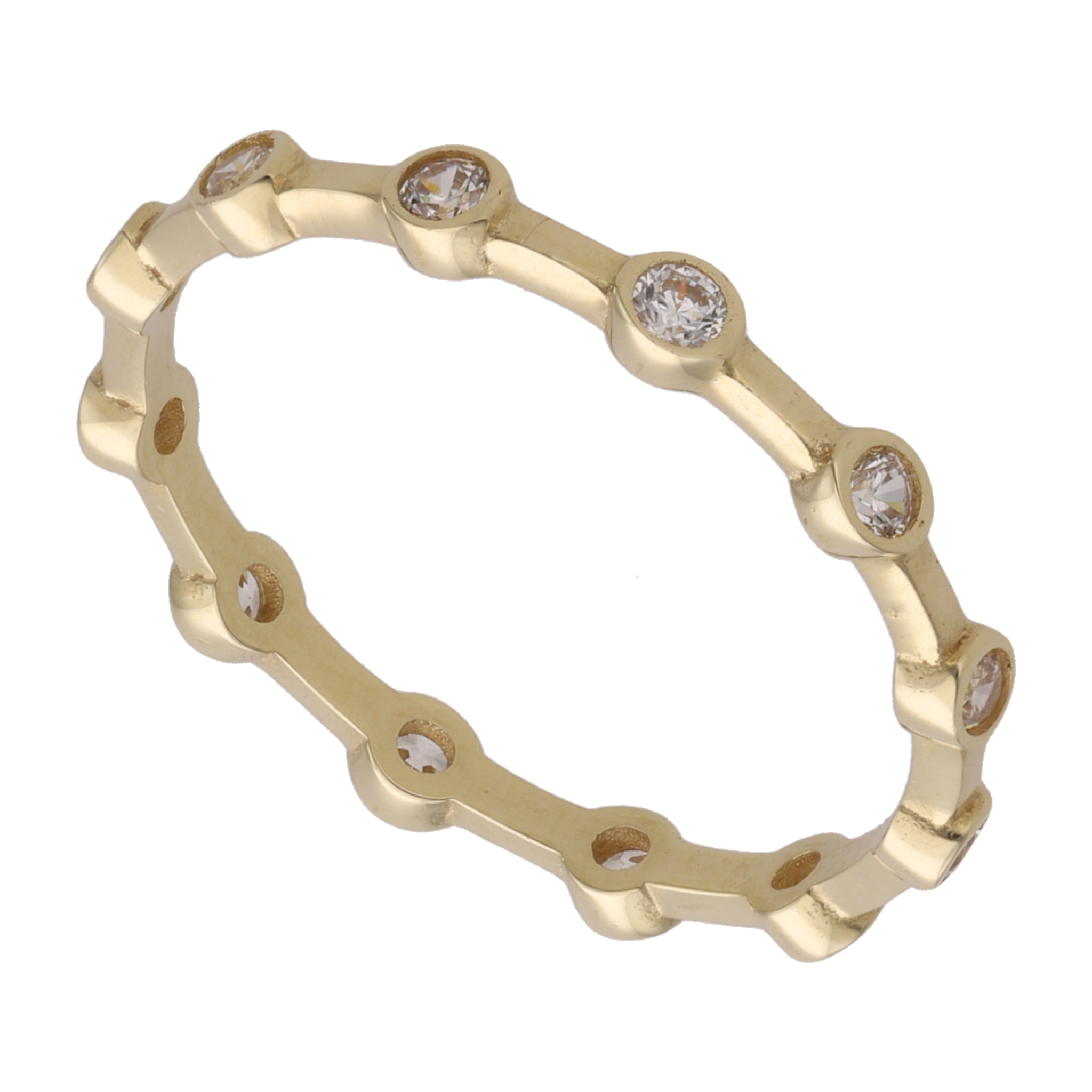 Anillo circonias 10K