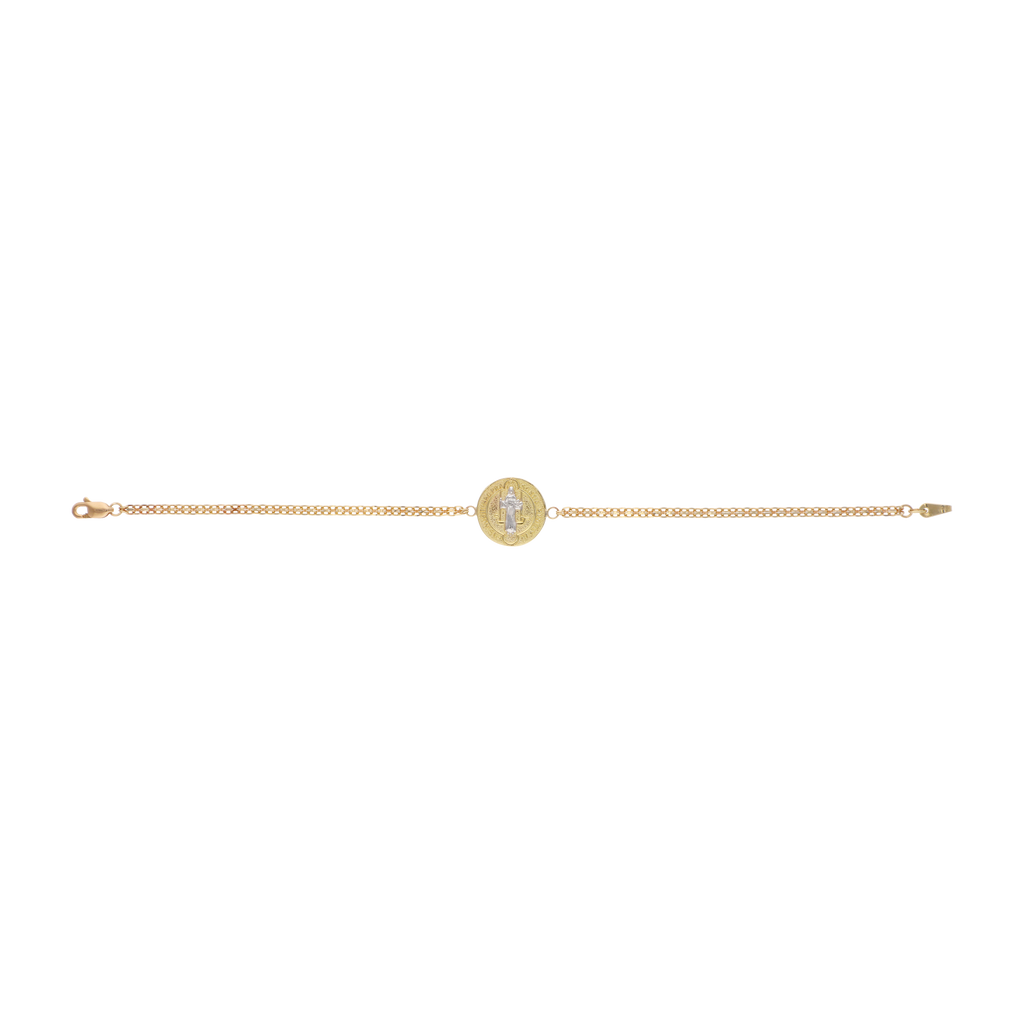 Pulsera San Benito bicolor 10K