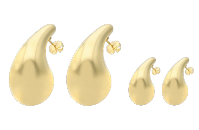 Aretes gota plata amarilla