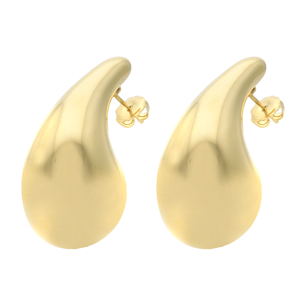 Aretes gota plata amarilla