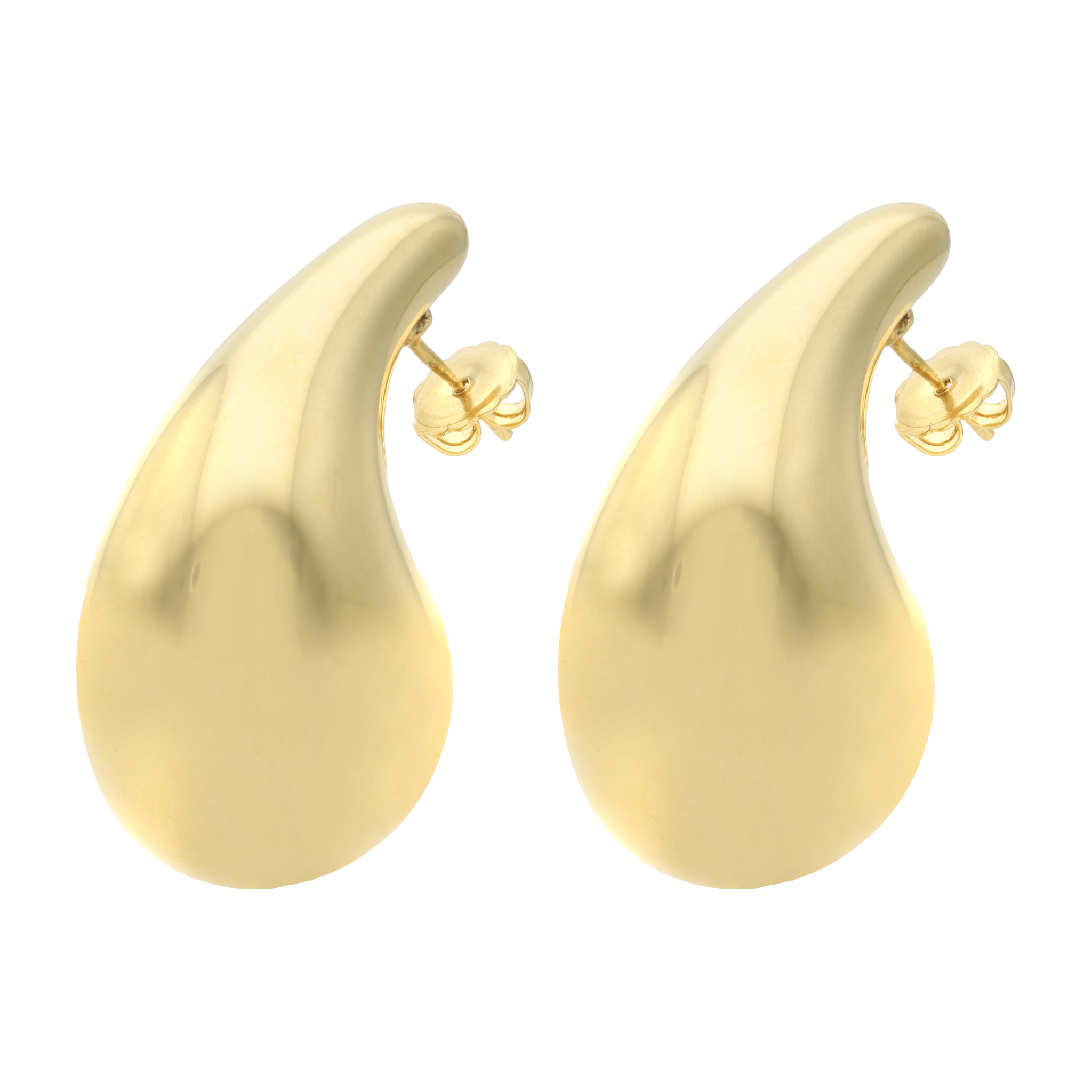 Aretes gota plata amarilla