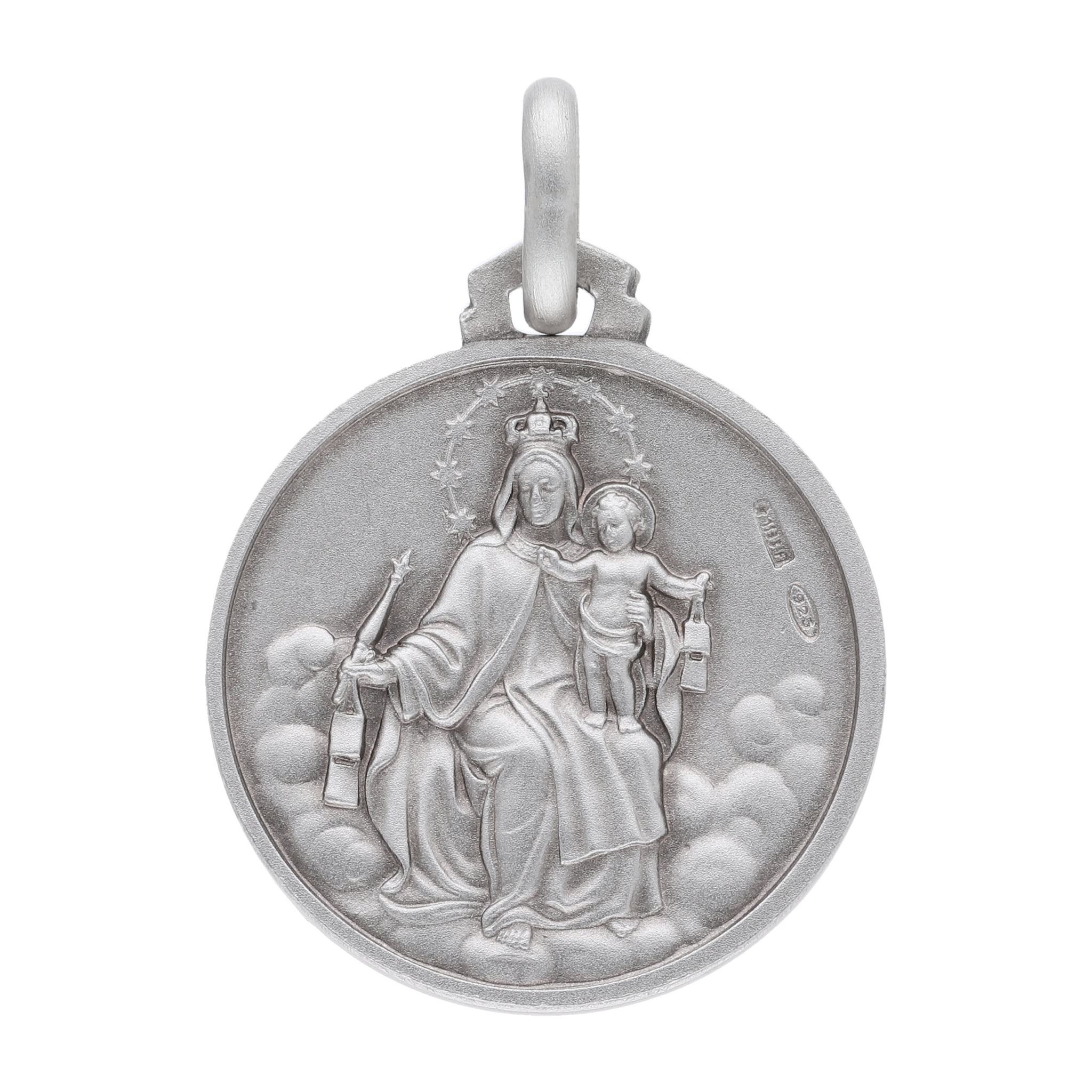 Medalla Escapulario Virgen del Carmen plata