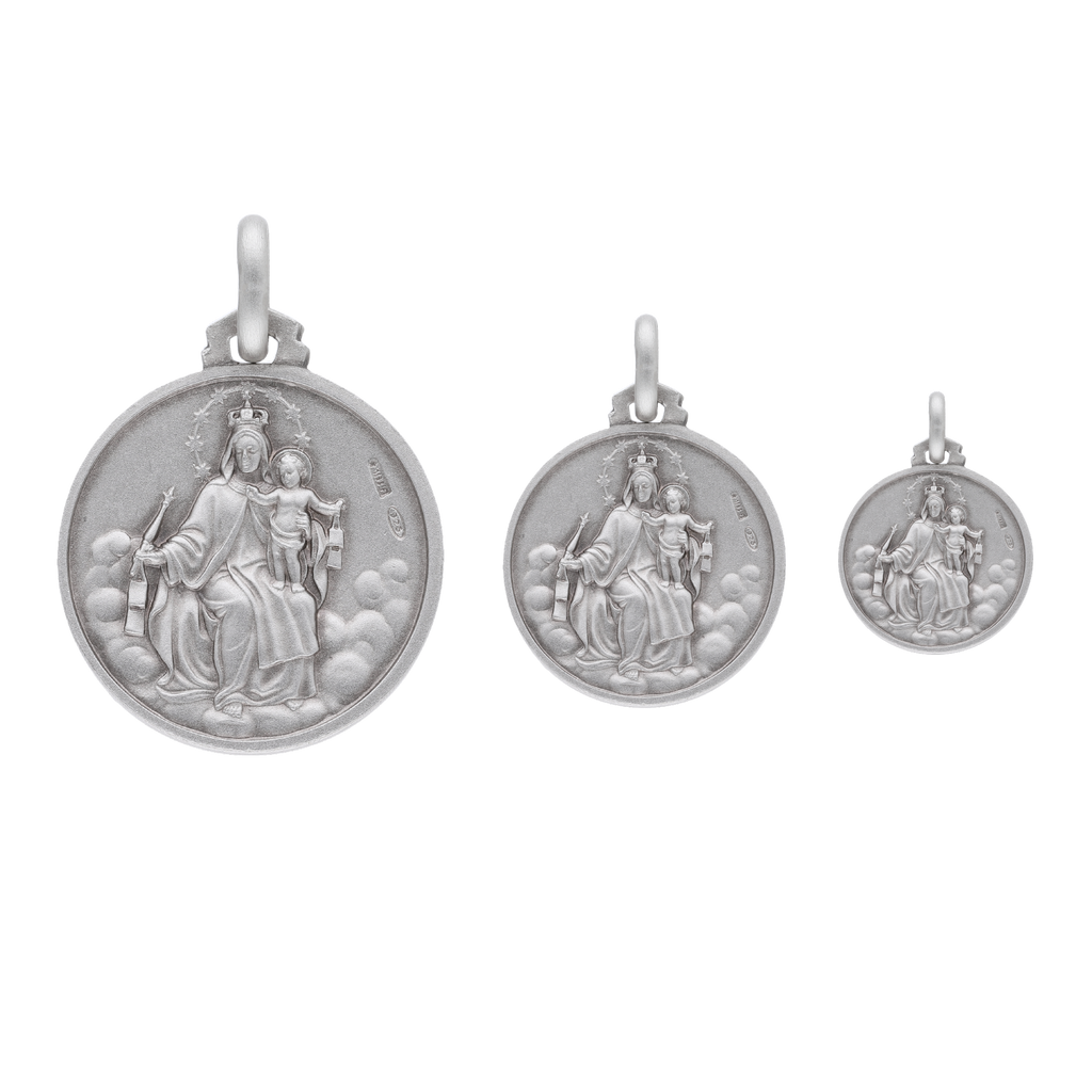 Medalla Escapulario Virgen del Carmen plata