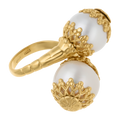 Anillo tu y yo perlas blancas 18K