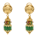 Aretes largos esmeraldas, rubíes y zafiros 18K