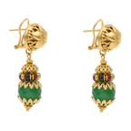 Aretes largos esmeraldas, rubíes y zafiros 18K