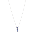 Collar dije barra 3 zafiros oval y diamantes 14K