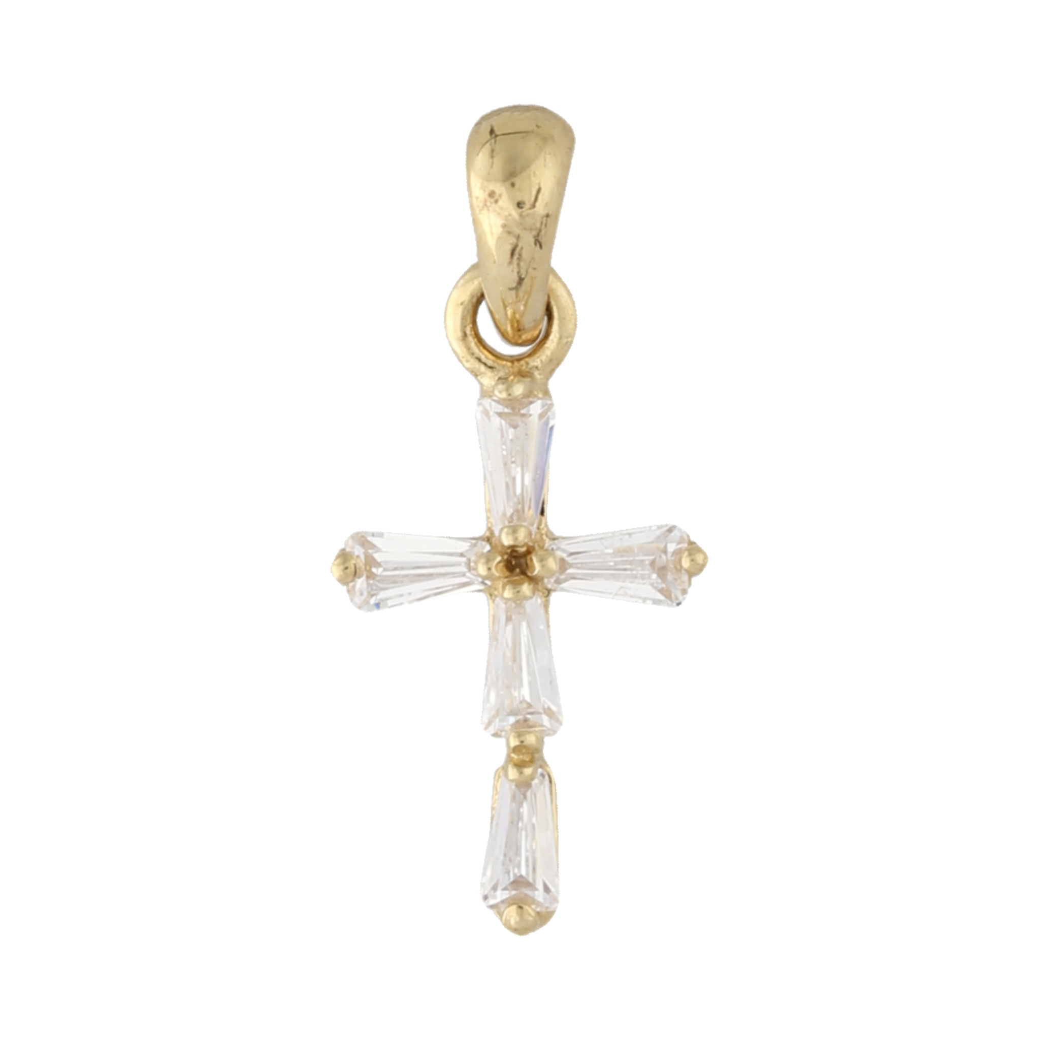 Cruz mini circonias 14K