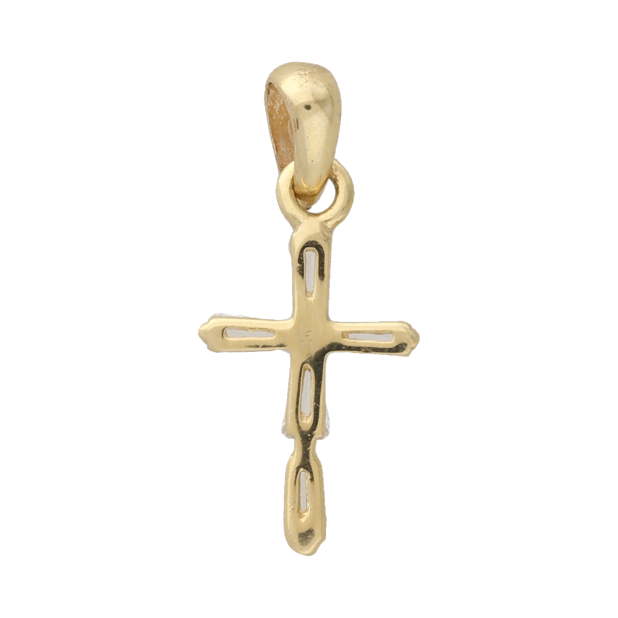 Cruz mini circonias 14K