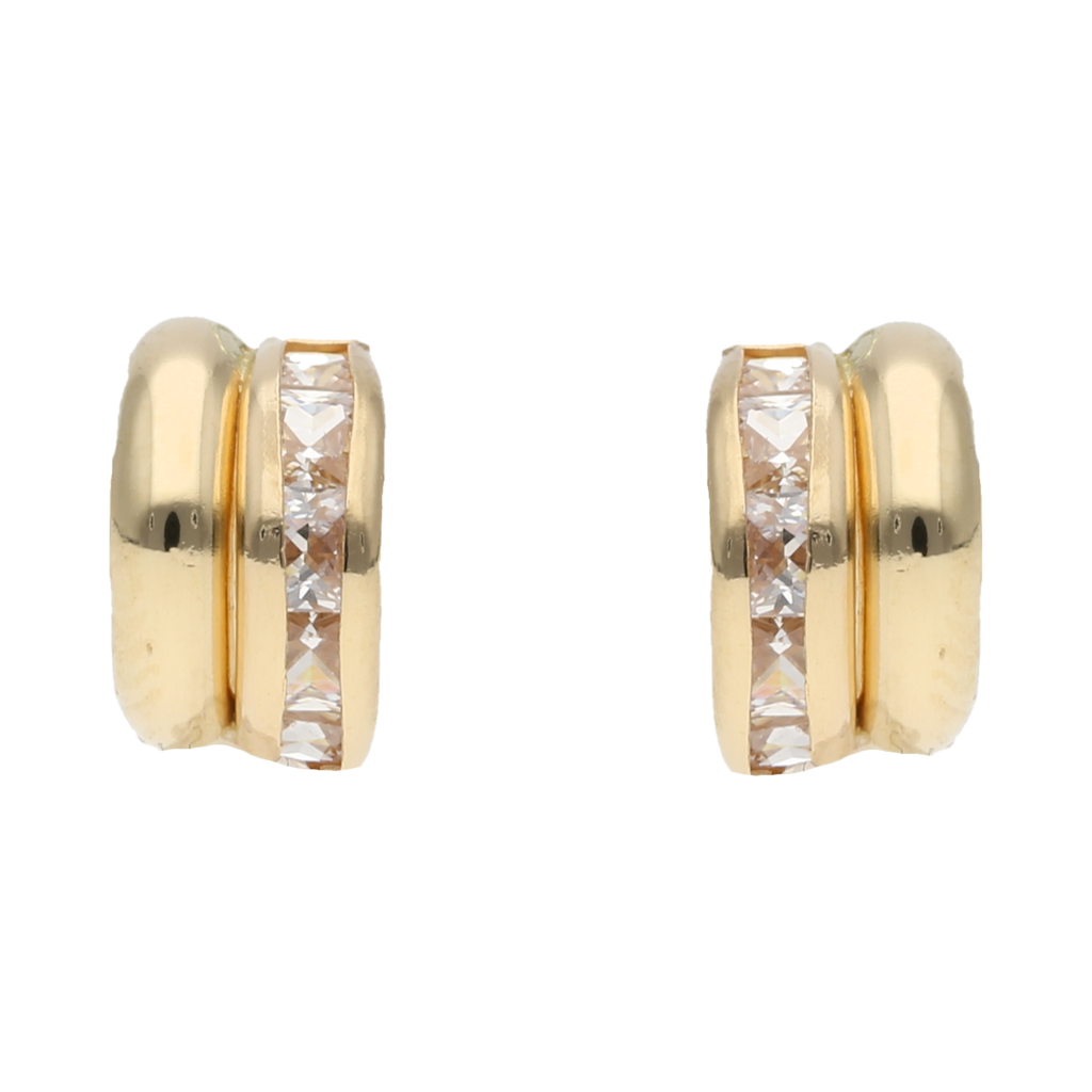 Broquel 2 filas circonias 14K