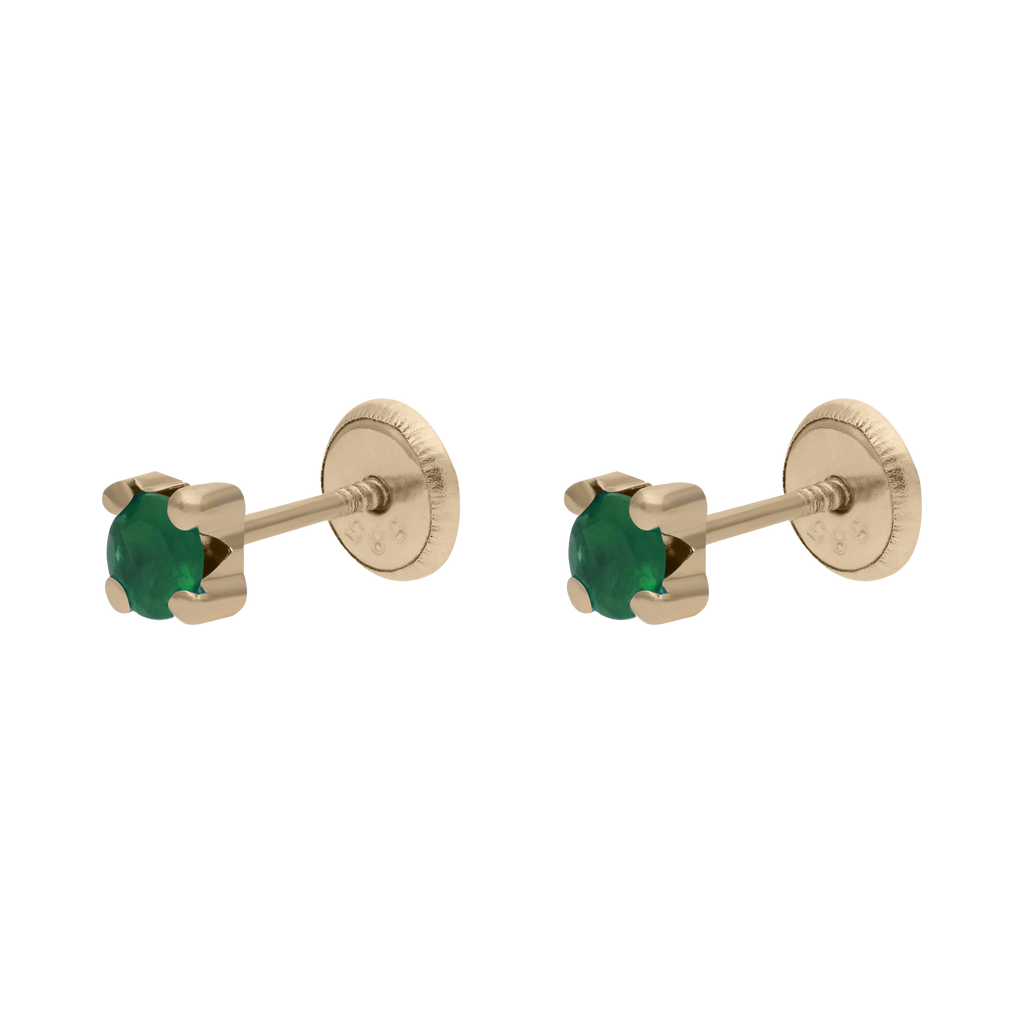 Broquel esmeralda 14K