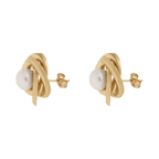 Broquel 14K nudo grande perla
