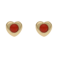 Broquel corazón coral 14K