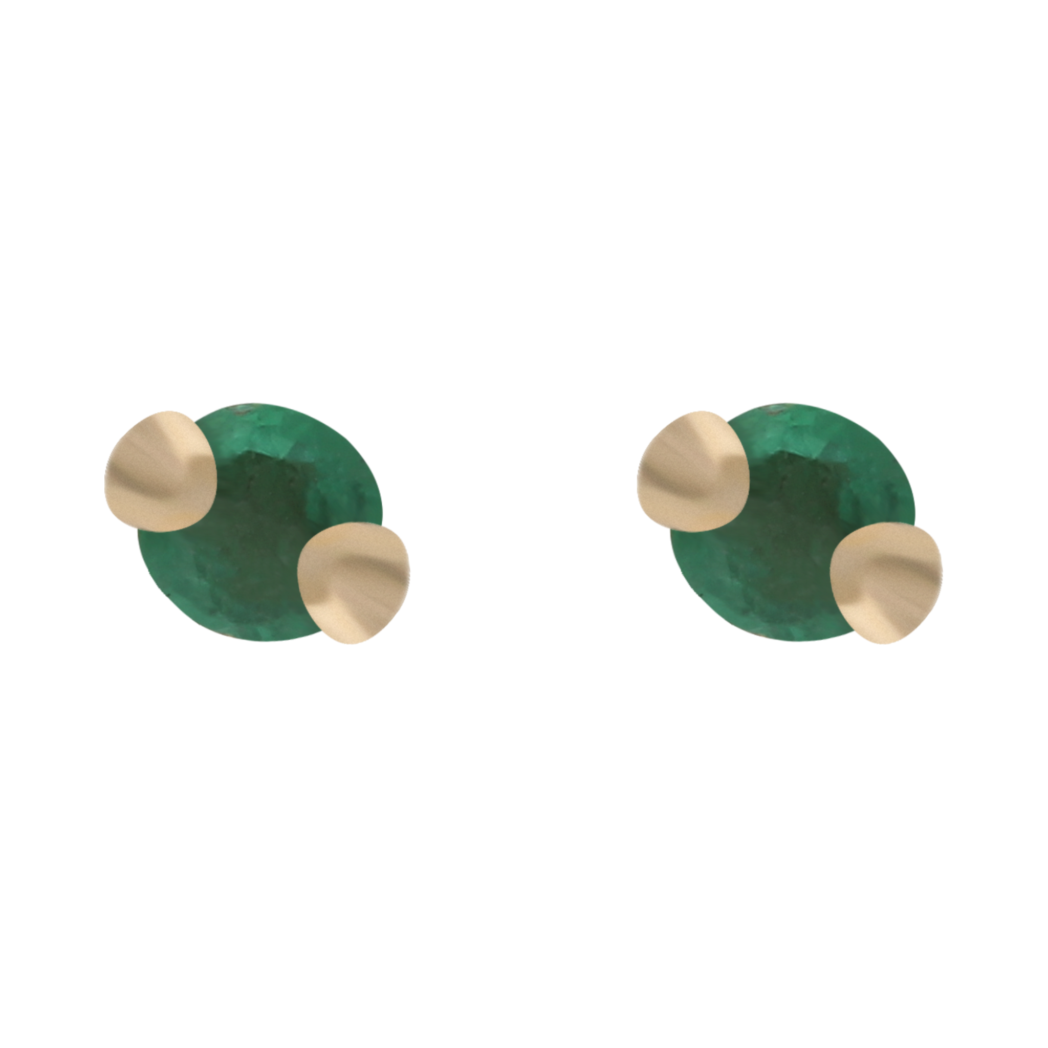 Broquel mini rubí/zafiro 14K