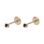 Broquel mini rubí/zafiro 14K