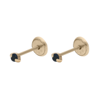 Broquel mini rubí/zafiro 14K