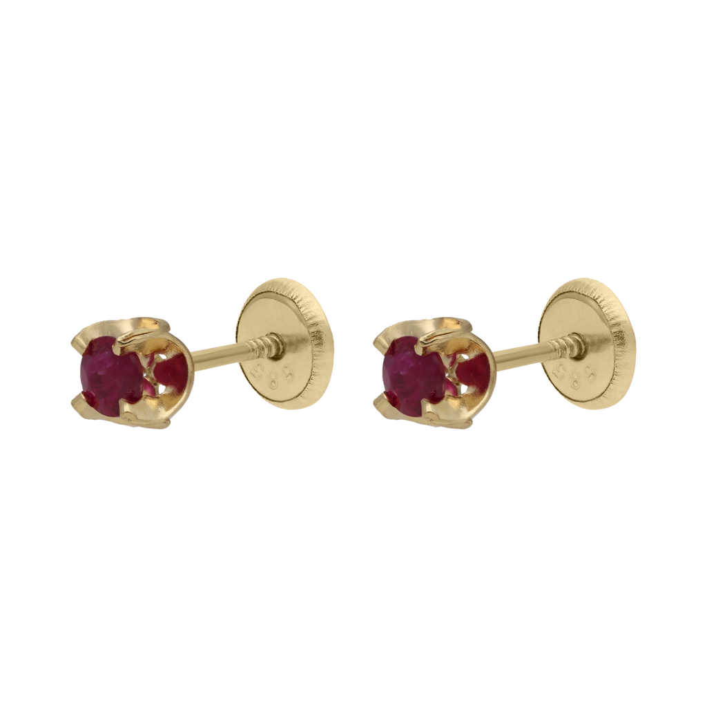 Broquel esmeralda/rubí/zafiro 14K