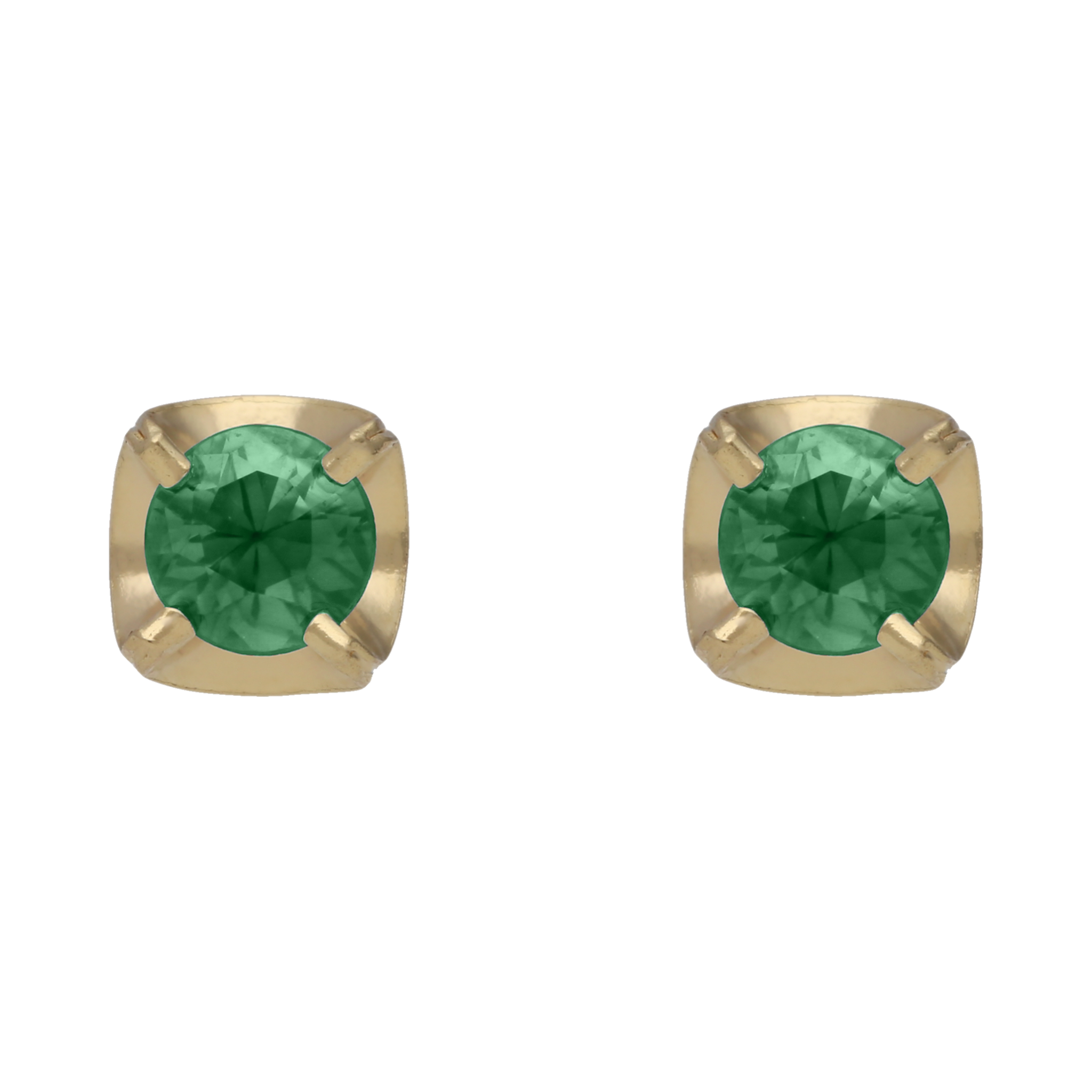 Broquel esmeralda/rubí/zafiro 14K
