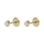 Broquel corazón perla 14K