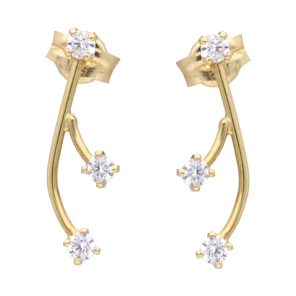 Ear climber rama circonias 14K