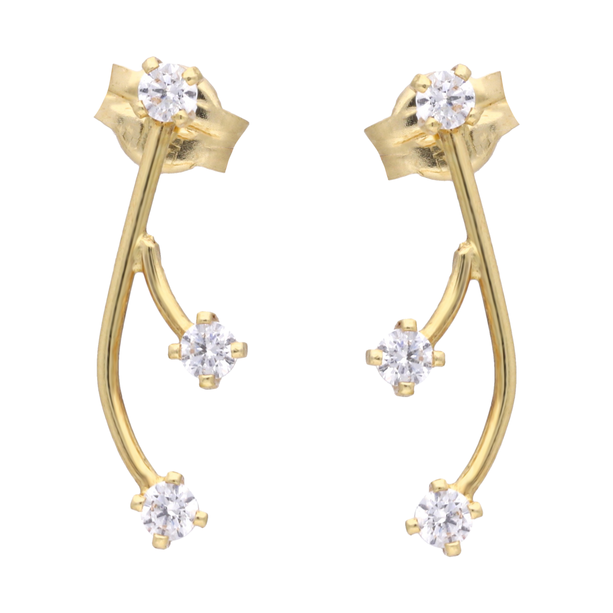 Ear climber rama circonias 14K