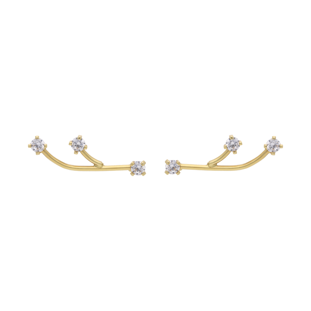 Ear climber rama circonias 14K