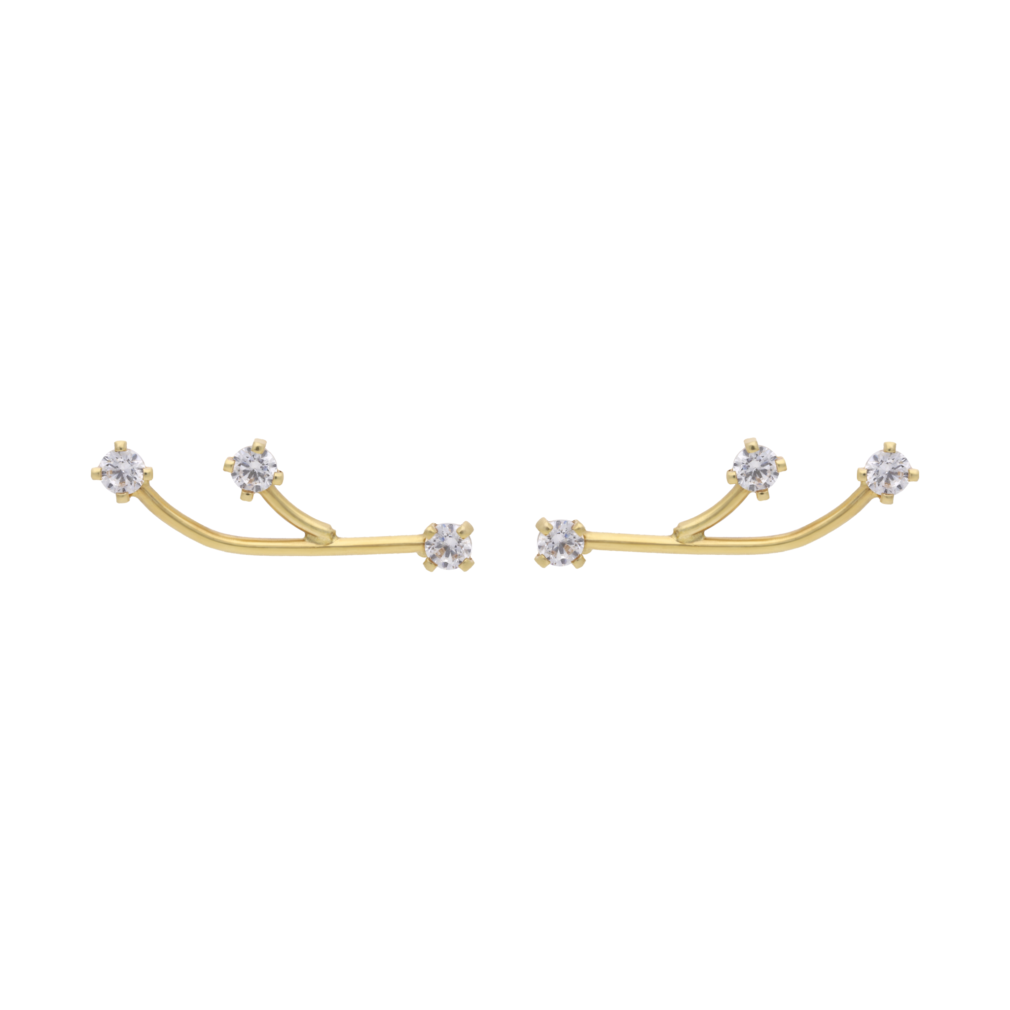 Ear climber rama circonias 14K