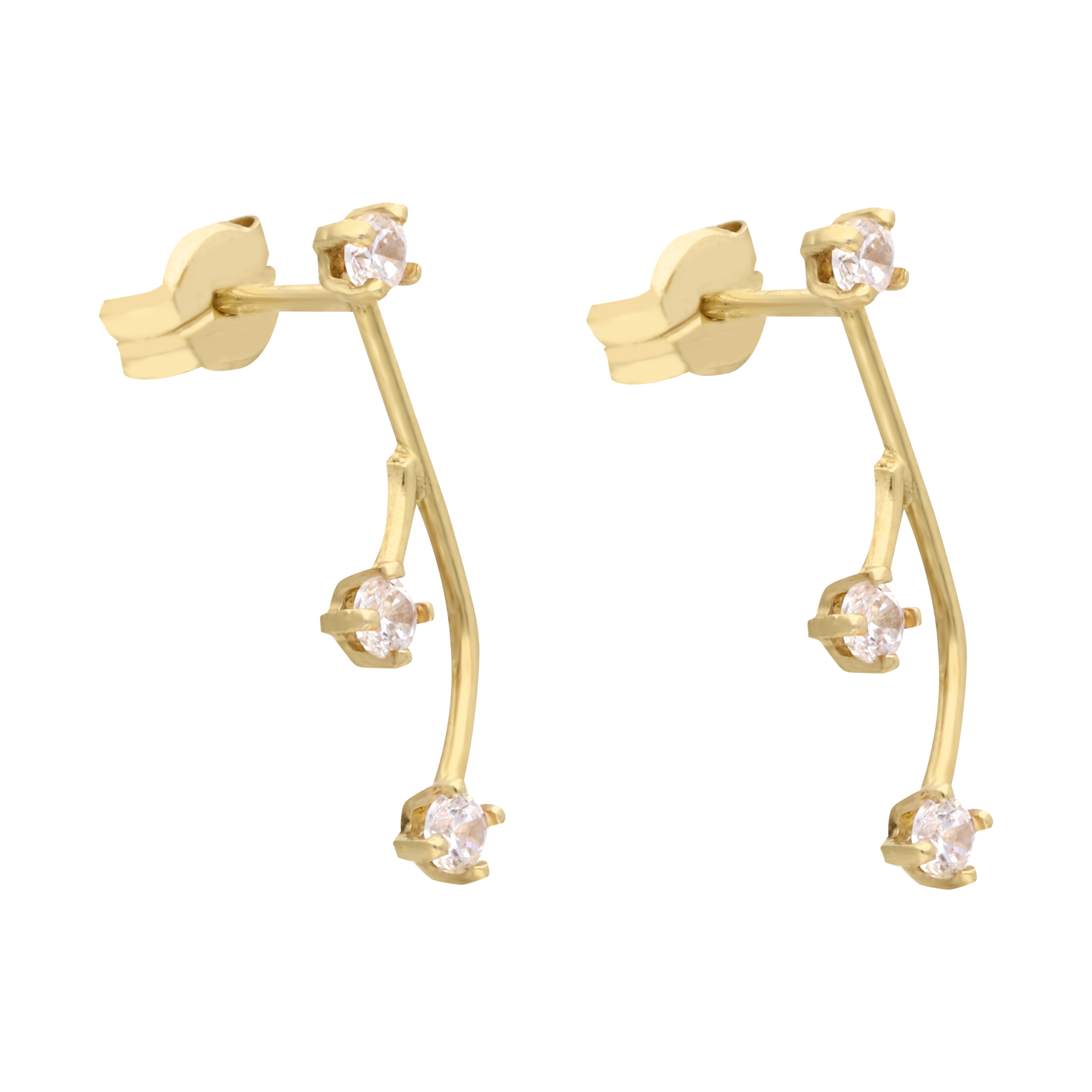 Ear climber rama circonias 14K