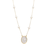 Collar perlas 5mm Guadalupe madre perla 14K